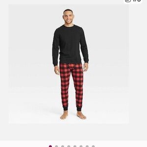 Goodfellow & Co Men's Plaid Long Sleeve Crew + Jogger Pajama Set